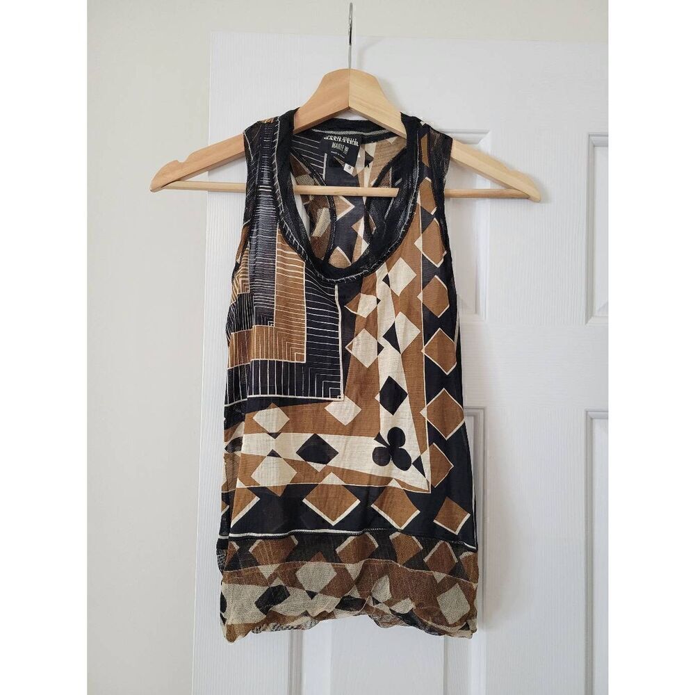 Jean Paul Gautier Vintage Silk Printed Top S